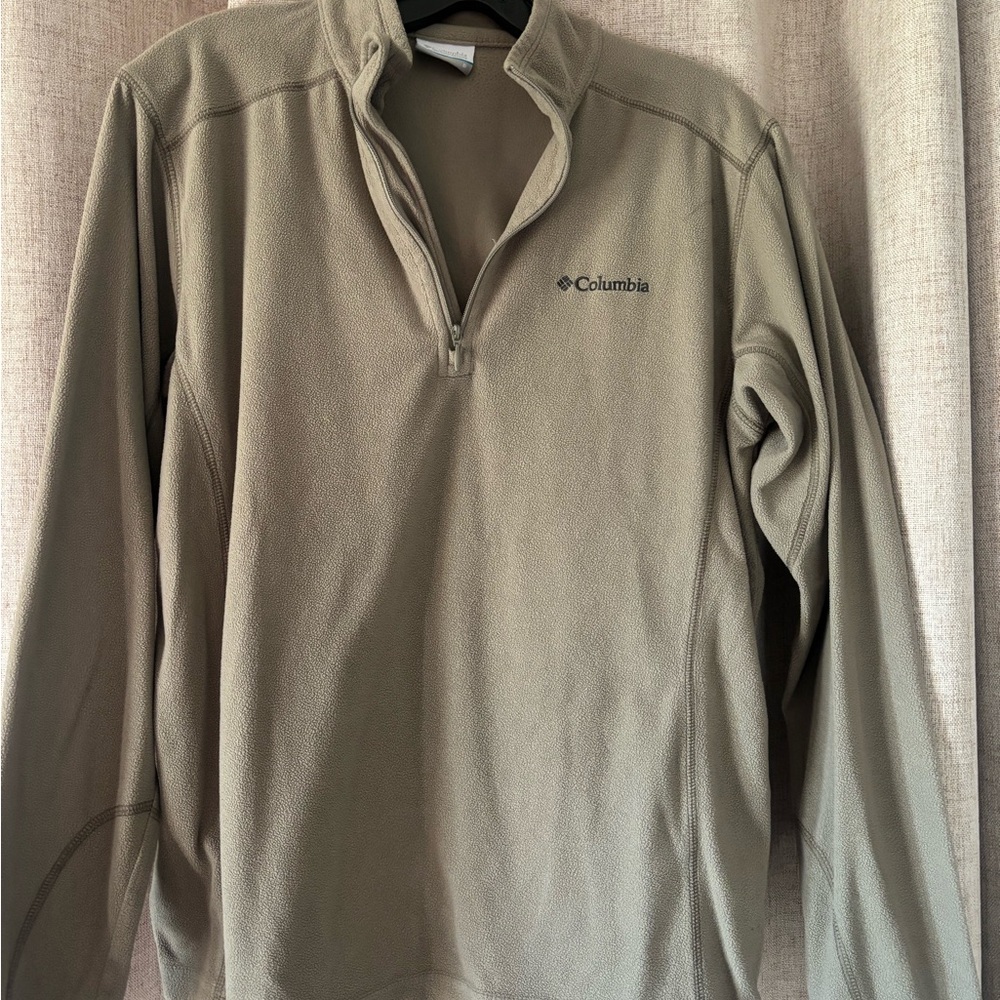 Columbia Taupe Half-Zip Fleece Pullover